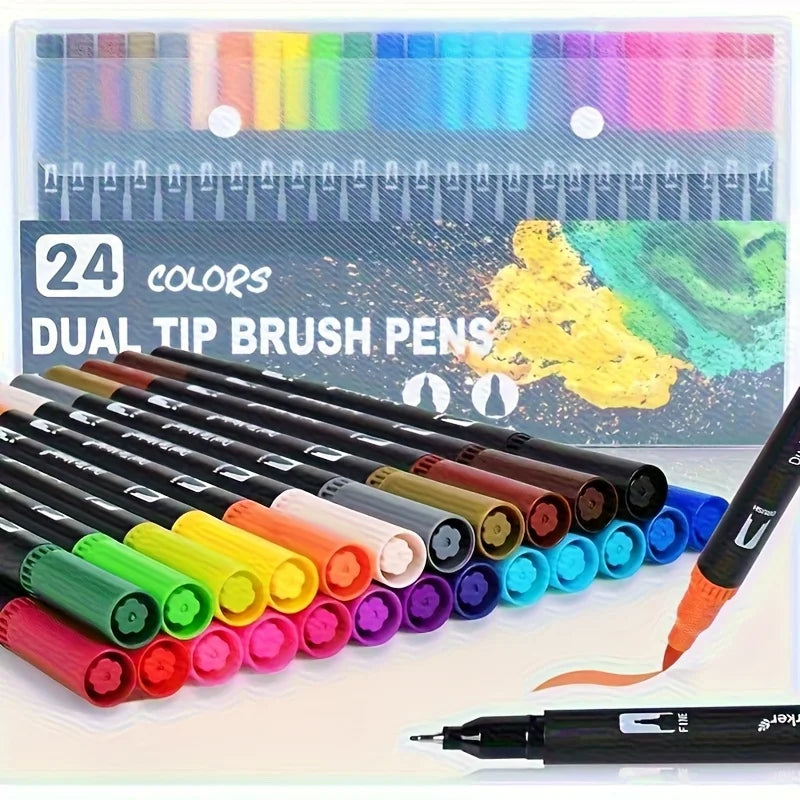 Double-Ended Watercolor Brush Markers, 24 Colors, detail view 6