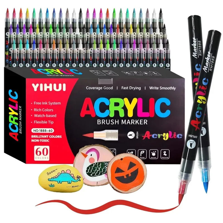 Soft-Tip Liquid Ink Art Markers by Wonder Pencil