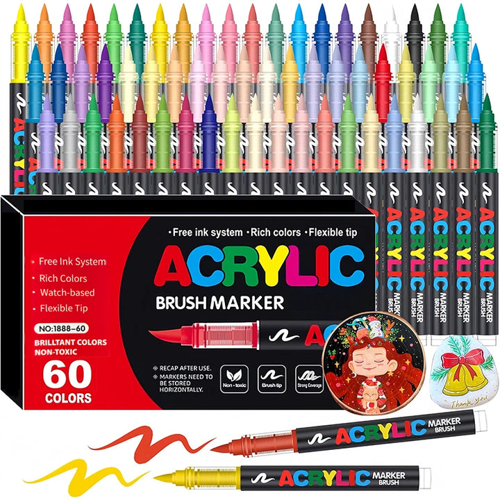 Soft Brush Acrylic Paint Markers by Wonder Pencil